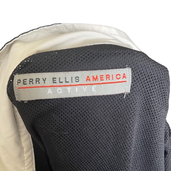 Perry Ellis America Black and White Windbreaker Large - Picture 4 of 6